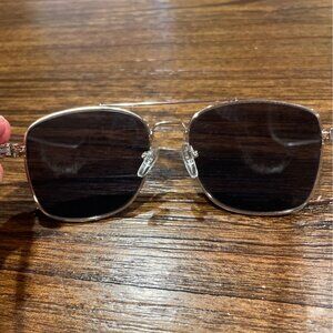 J.Crew Factory Men's Square-Frame Aviator Sunglasses Gold Metal AW971